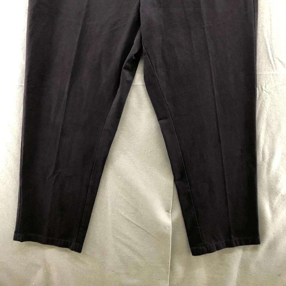 NWT Maine Bay Black Chino Pants Mens 38x32 Straight‎ Flat Front Workwear Cotton